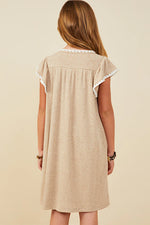 Crochet Contrast Stitched Ribbed Knit Dress