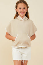 Crochet Contrast Stitched Hooded Tee