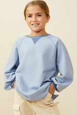 Puff Sleeve Contrast Banded Knit Top
