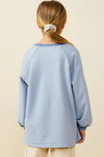 Puff Sleeve Contrast Banded Knit Top