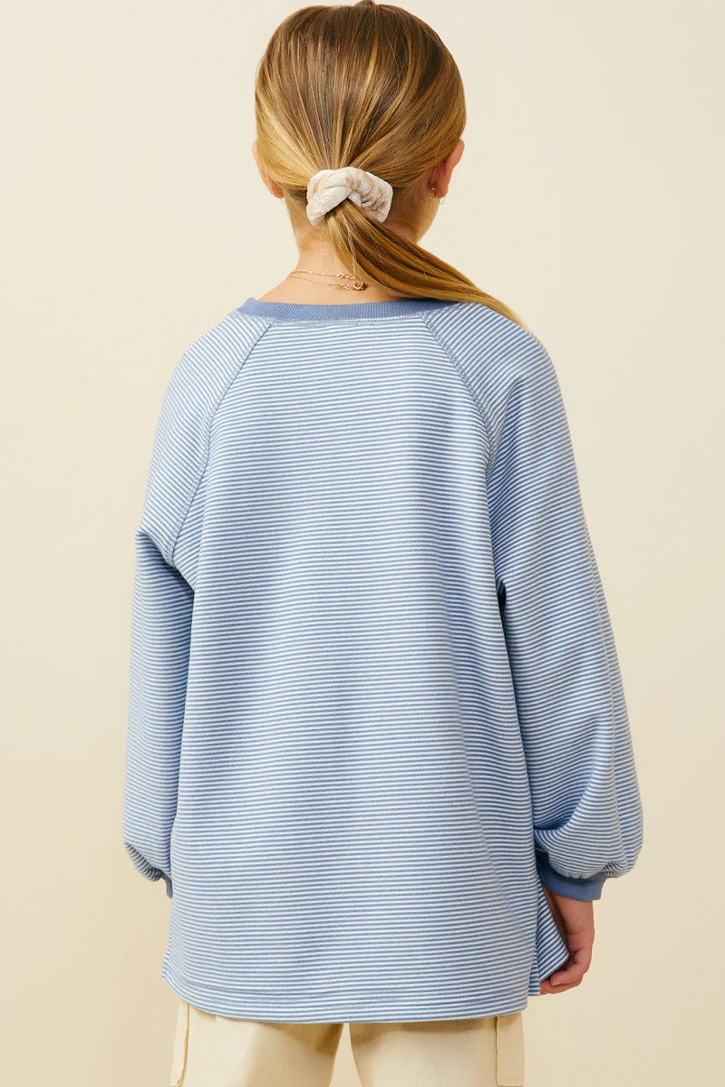 Puff Sleeve Contrast Banded Knit Top