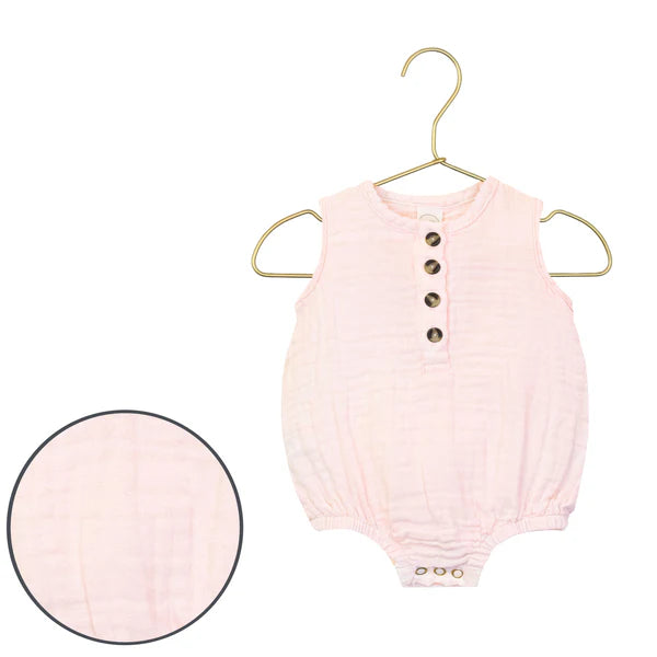 Blush Cloud Muslin Bubble Romper