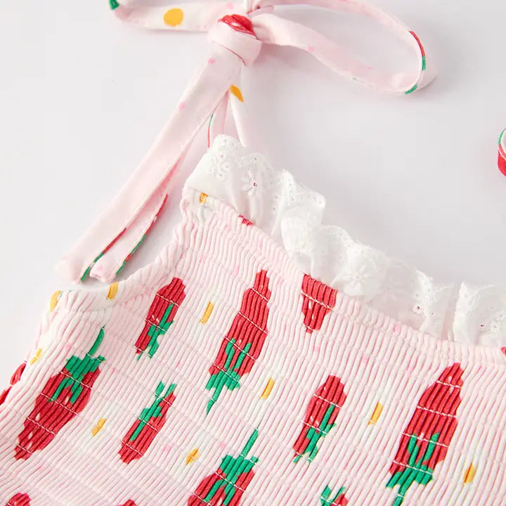 Strawberry Season Smocking Twirl Dress