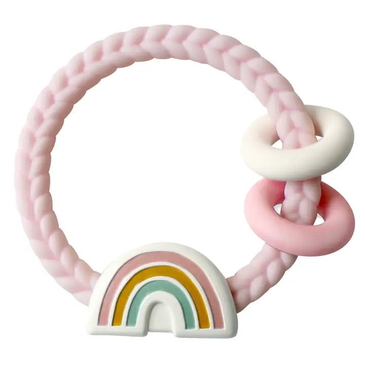 Rainbow Silicone Teething Rattle