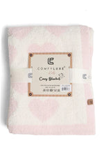 Comfy Luxe Pink Heart Blanket