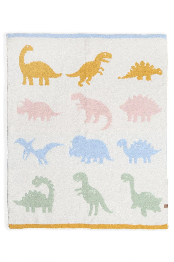 Comfy Luxe Multicolor Dinosaur Blanket