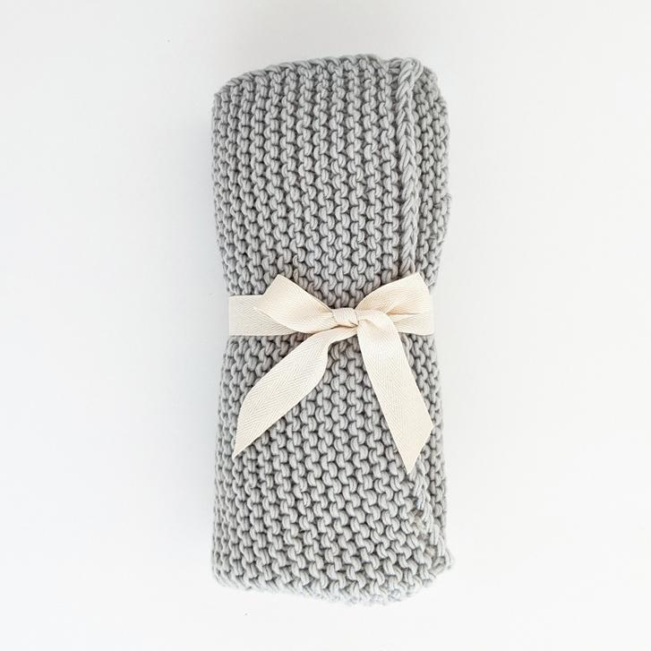 Ice Grey Garter Stitch Blanket