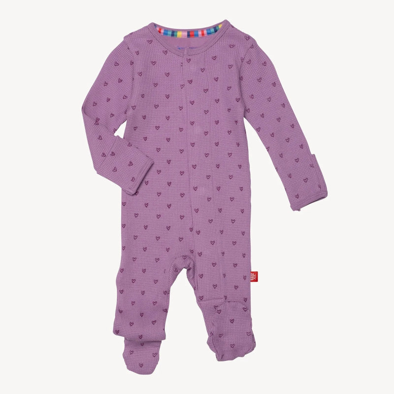 Pink Ribbon Print Footie