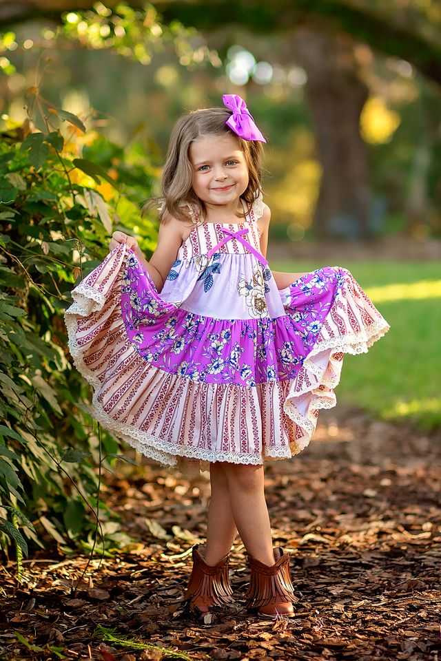 Golden Plum Twirler Dress