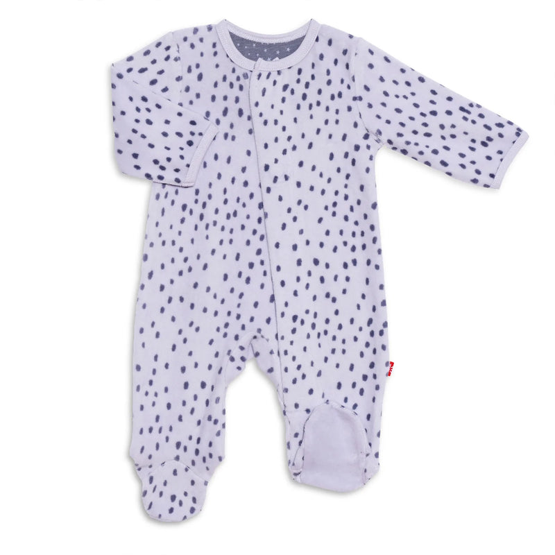 Painted Dots Velour Magnetic Footie