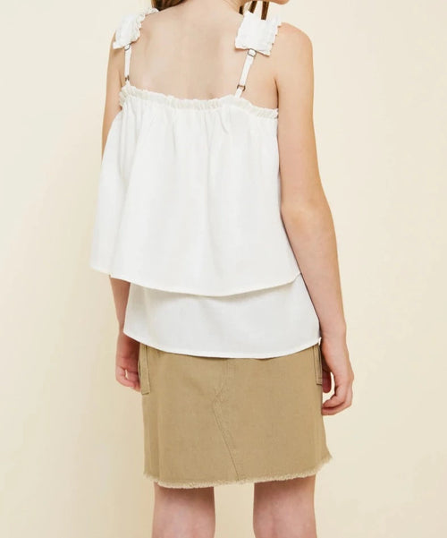Tiered Pleated Strap Tank