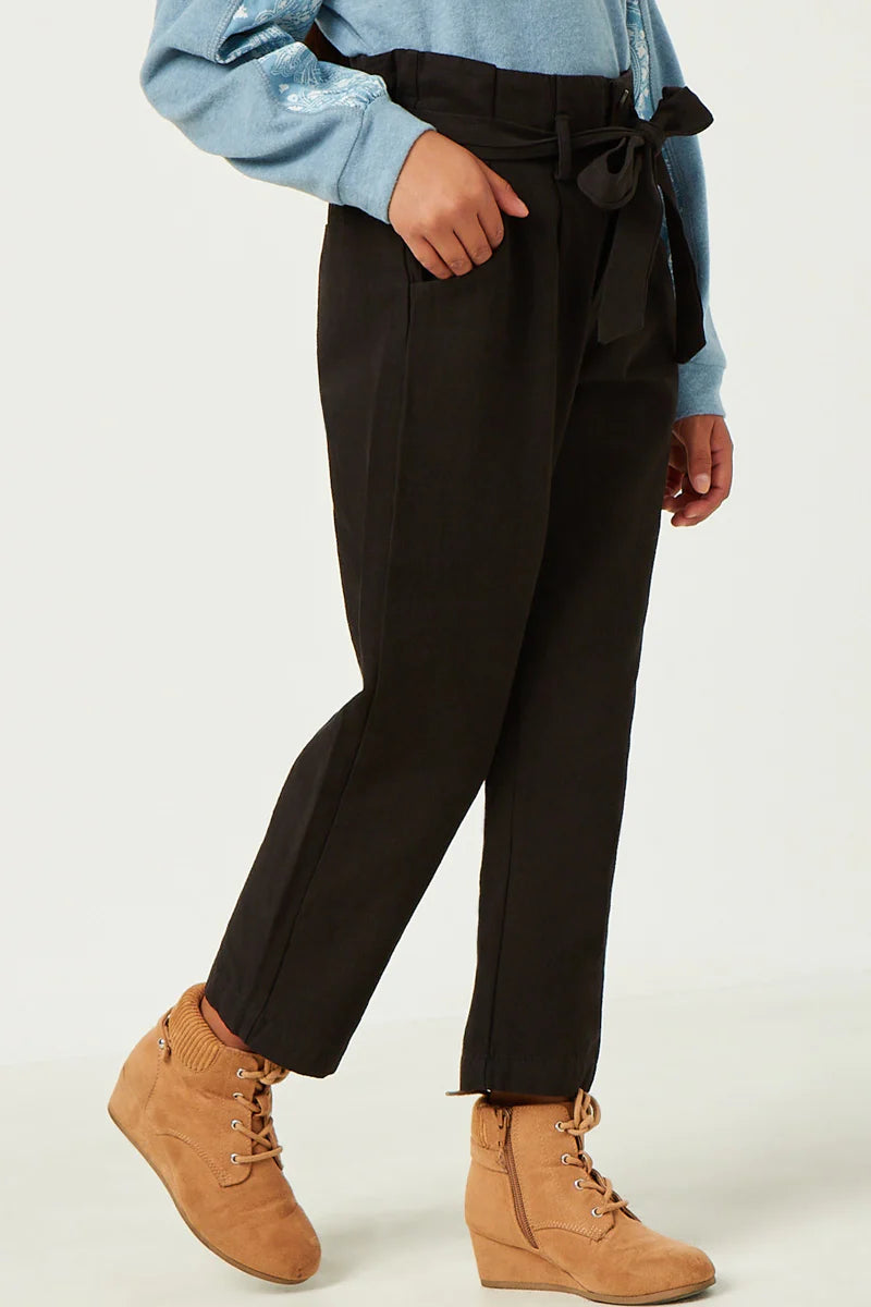 Pleated Paperbag Waist Pant With Belt