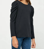 Pleated Puff Shoulder Top