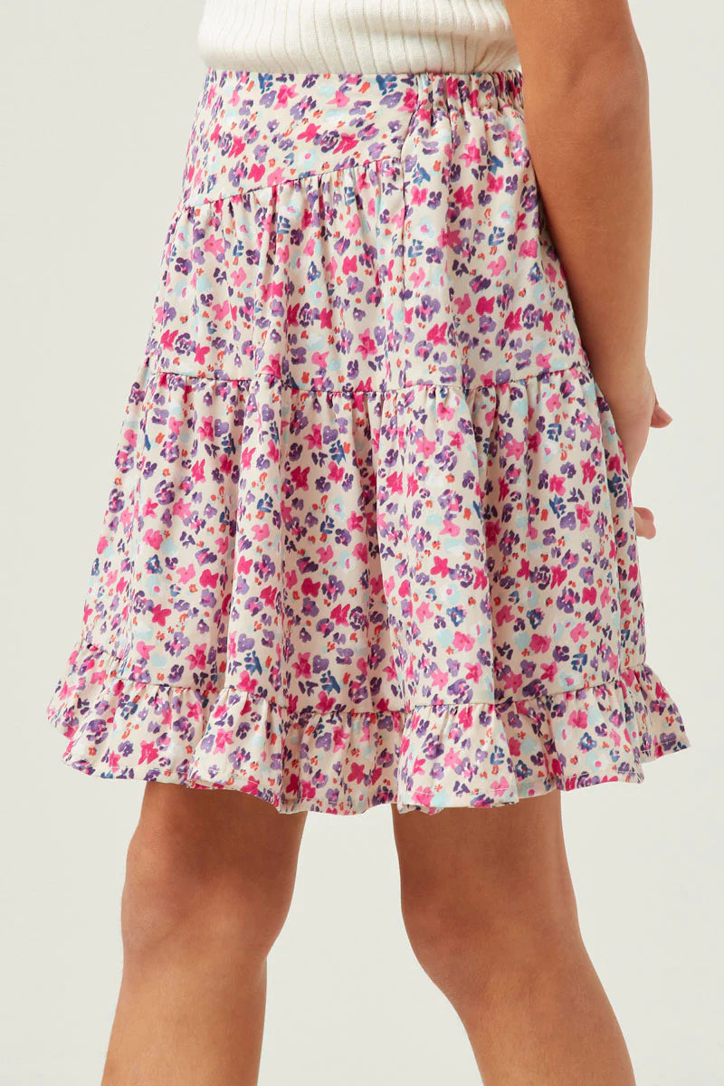 Ditsy Floral Ruffled Tiered Skirt