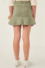 Shorts Lined Checked Ruffle Hem Skirt
