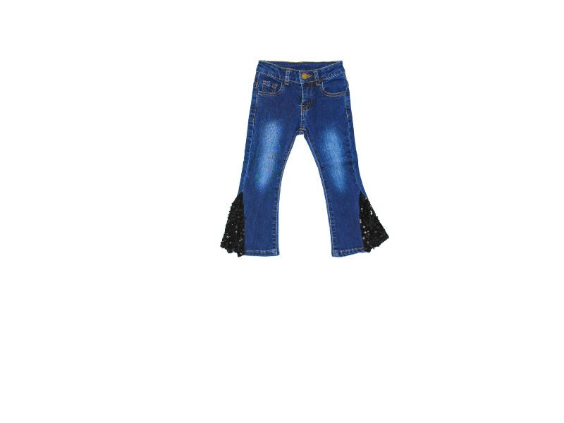 Baby and Toddler Sequin Bell Bottom Jeans