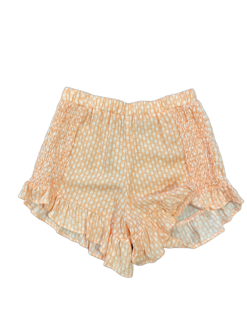 Breezy Orange Smocked Shorts